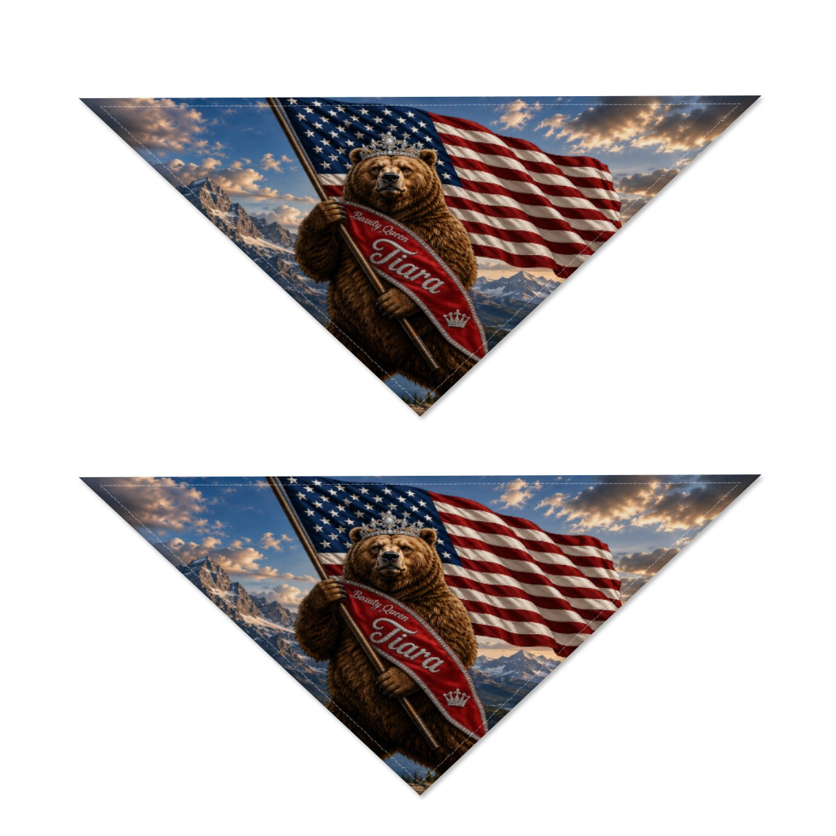Bear Flag and Tiara Pet's Scarf