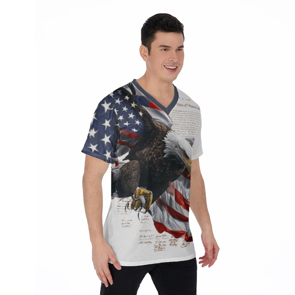 All-Over Print V-Neck T-Shirt