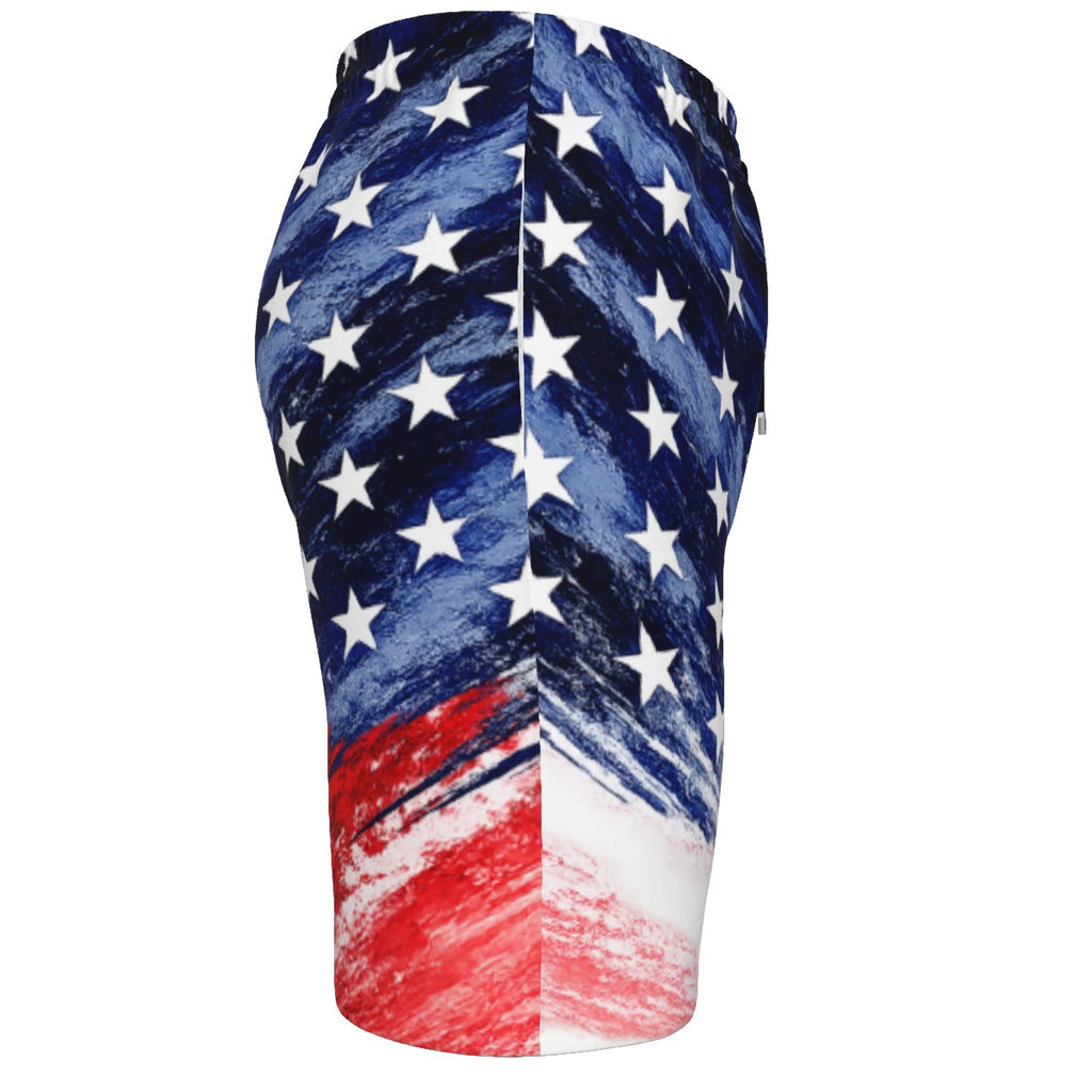 4th of July Men‘s Beach Shorts With Lining 1