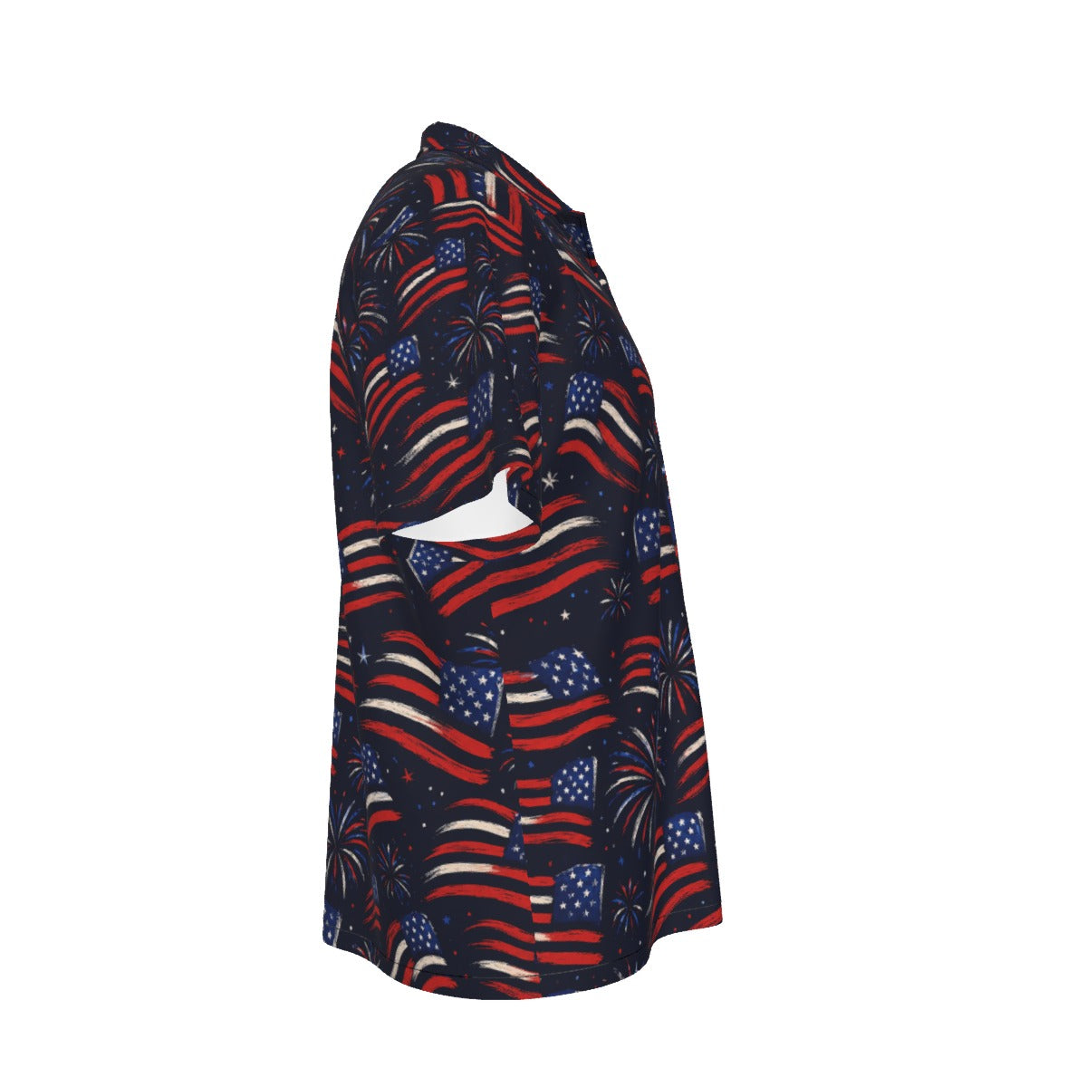 All-Over Print Men's Hawaiian Shirt With Button Closure