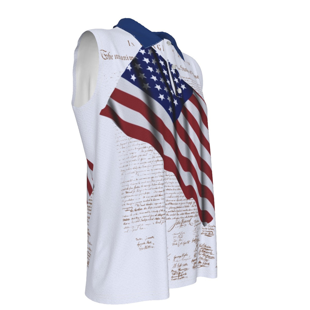 Flag and Declaration Women's UV Protection Sleeveless Polo Shirt