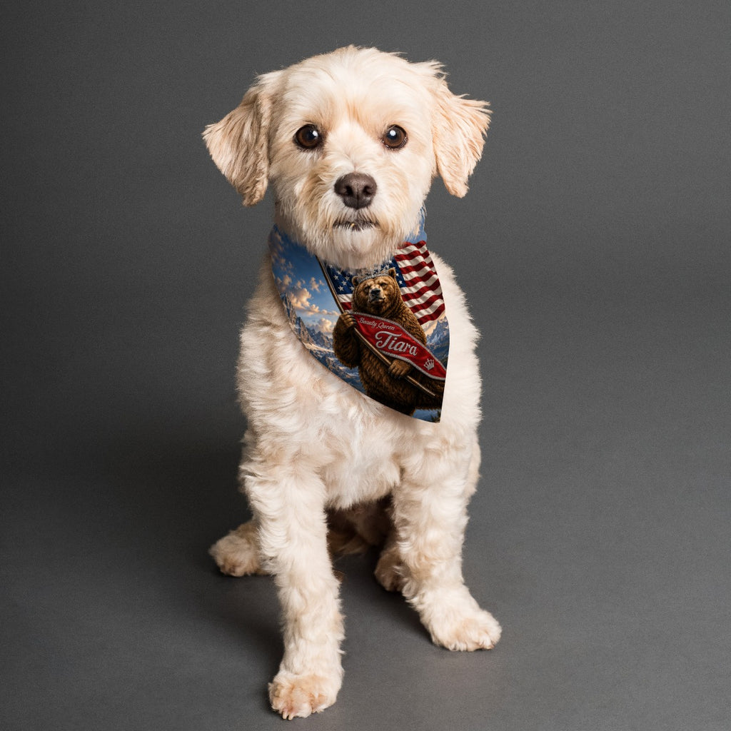 Bear Flag and Tiara Pet's Scarf