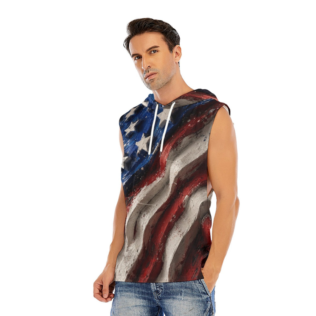 Americana Men’s Sleeveless Pullover Hoodie