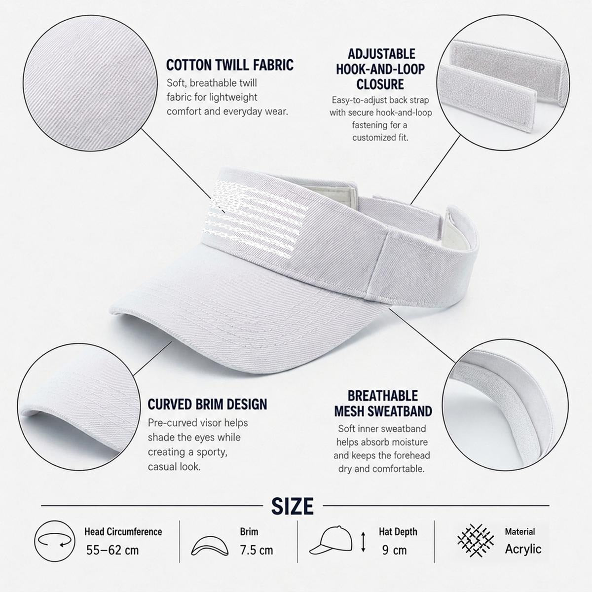 Embroidery Open-Top Visor