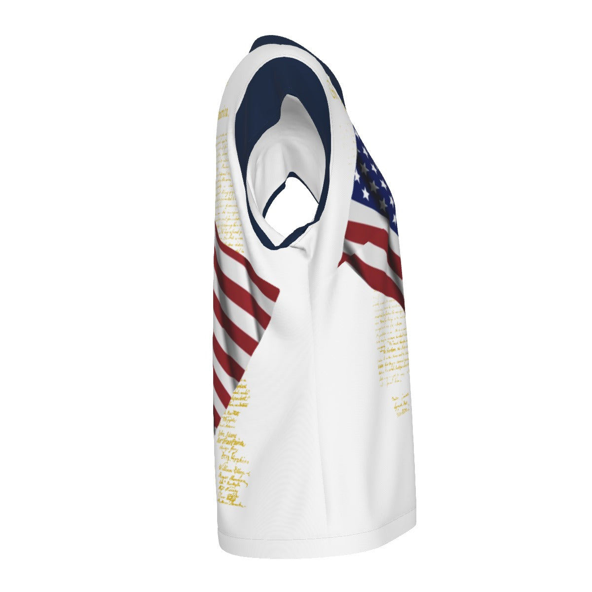 American Flag and Declaration Women's Stacked V-neck Short Sleeve Blouse