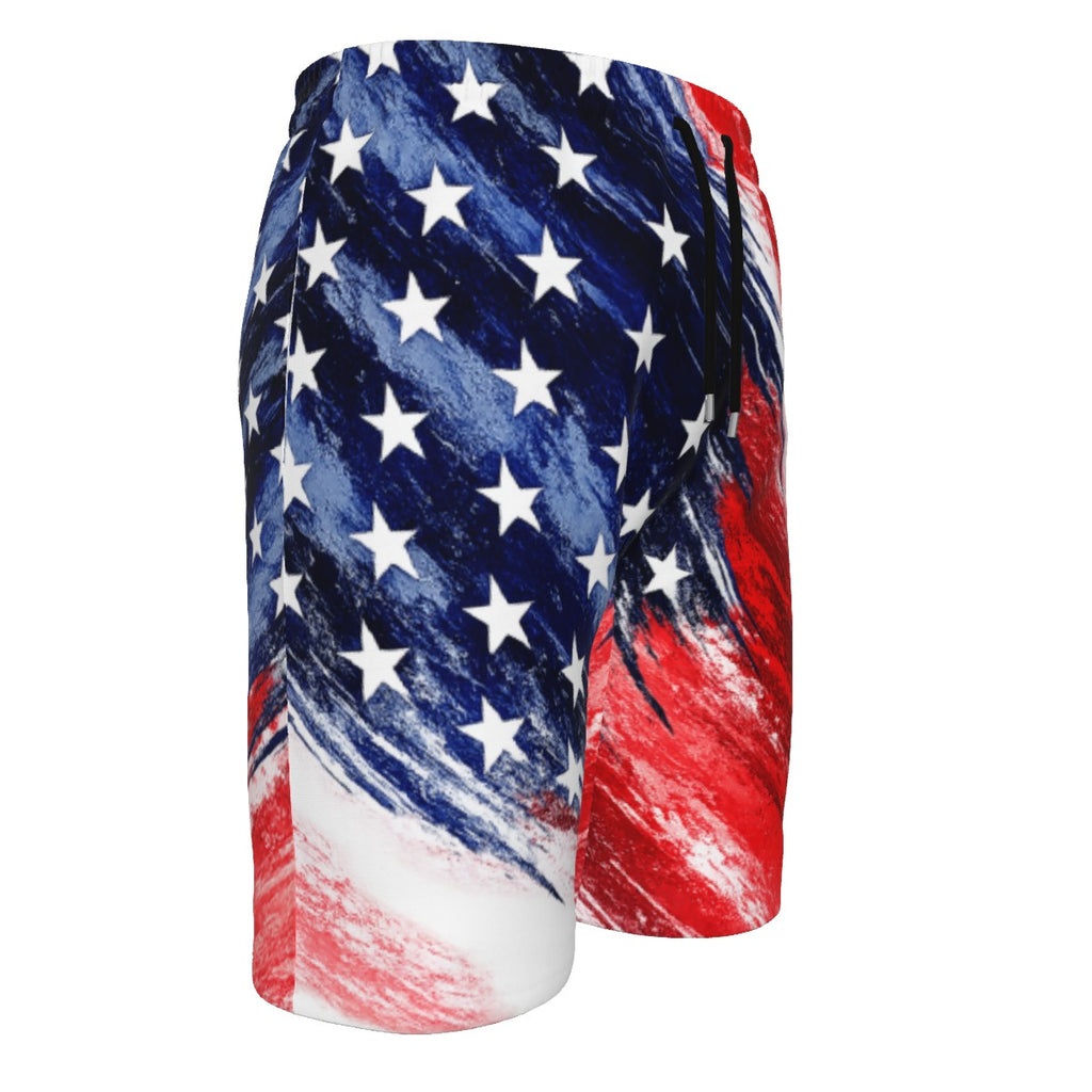 4th of July Men‘s Beach Shorts With Lining 1