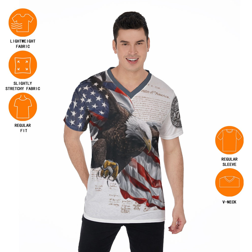 All-Over Print V-Neck T-Shirt