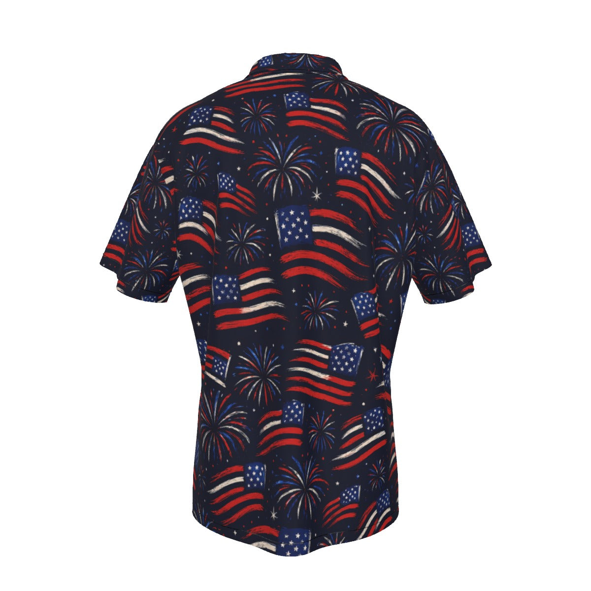 All-Over Print Men's Hawaiian Shirt With Button Closure