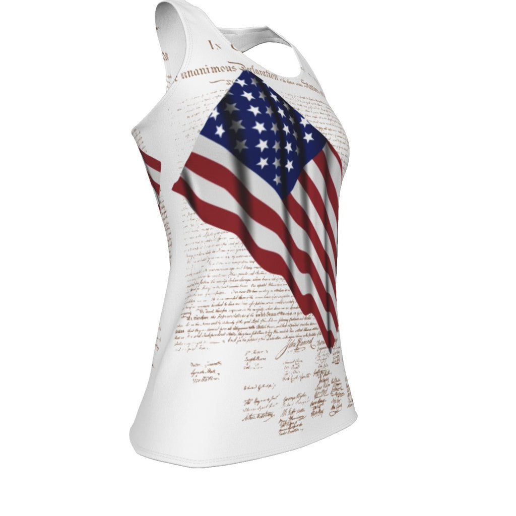 American Flag Women's Racerback Tank Top