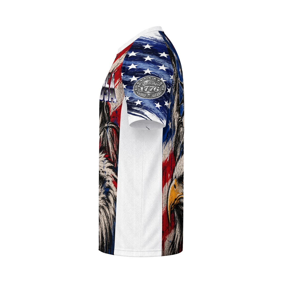 Statue of Liberty and Bald Eagle Unisex Jacquard Mesh Sports Jersey