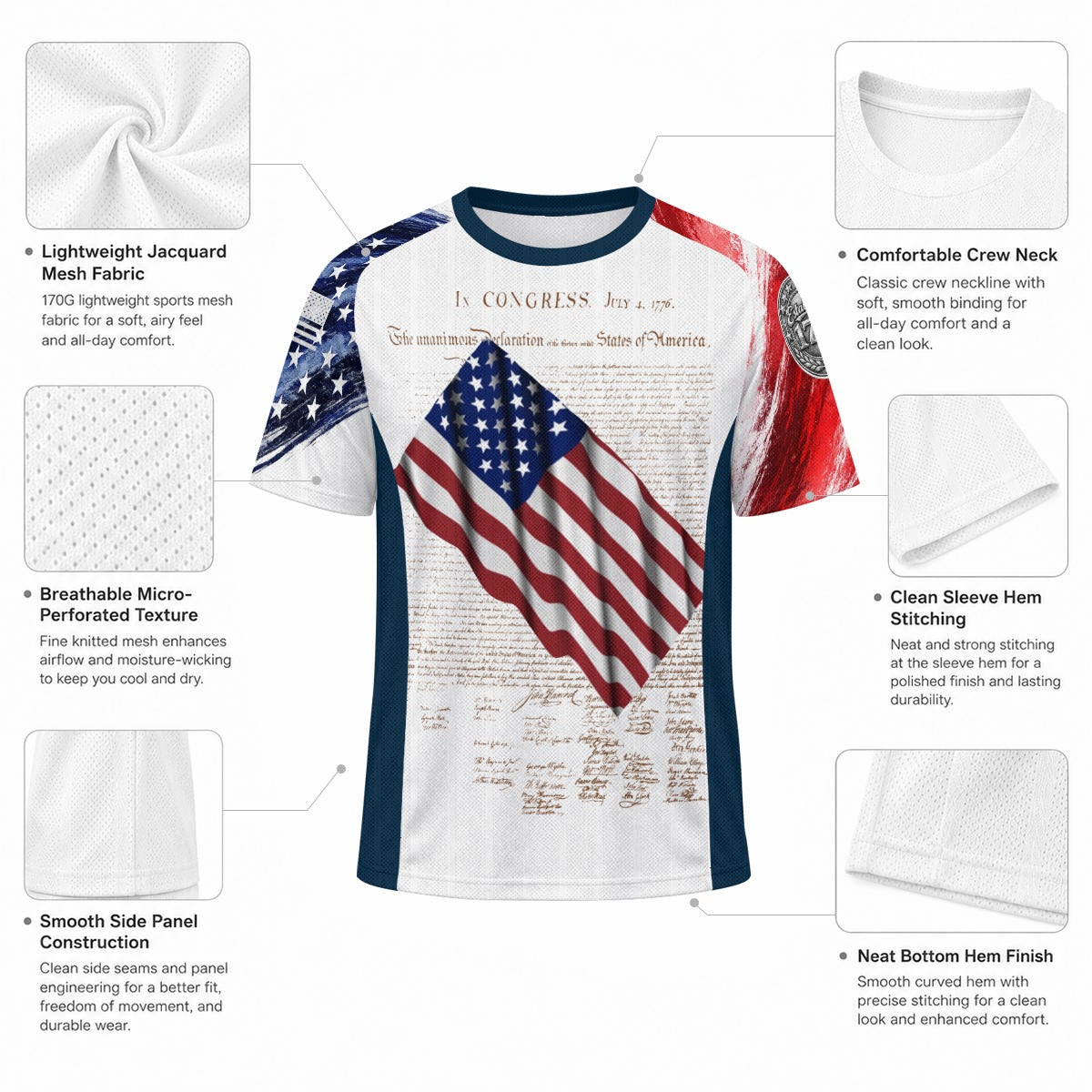 Flag and Declaration Mesh Sports Jersey