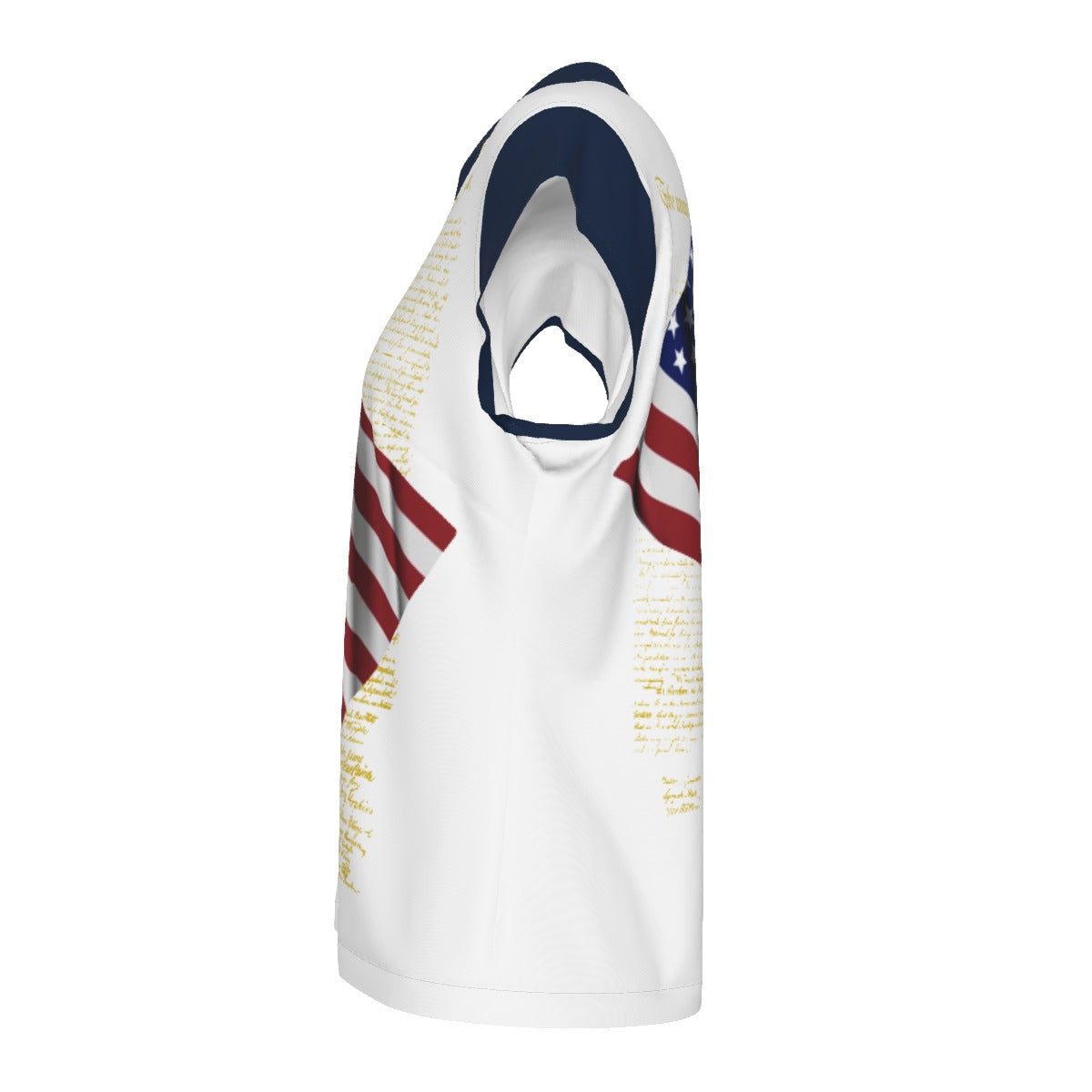 American Flag and Declaration Women's Stacked V-neck Short Sleeve Blouse