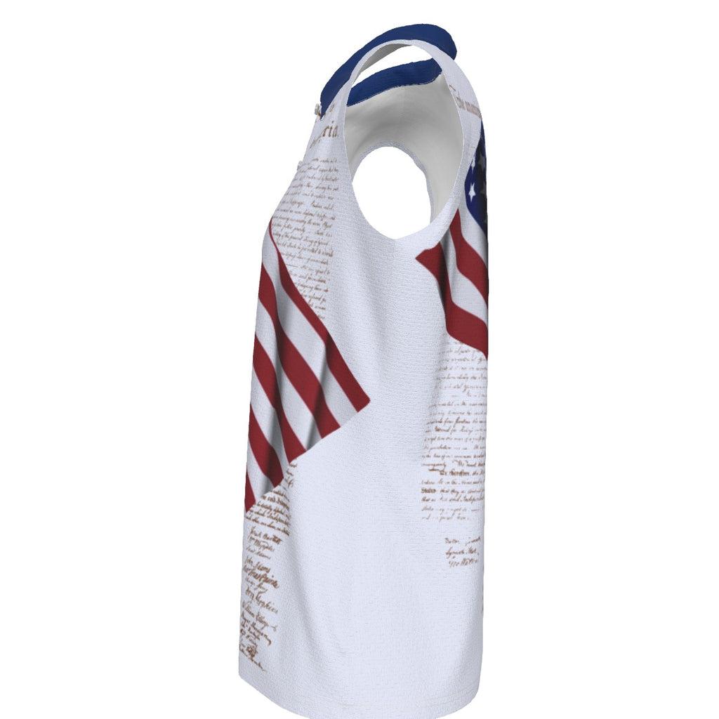 Flag and Declaration Women's UV Protection Sleeveless Polo Shirt