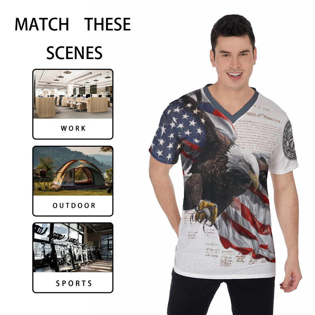 All-Over Print V-Neck T-Shirt