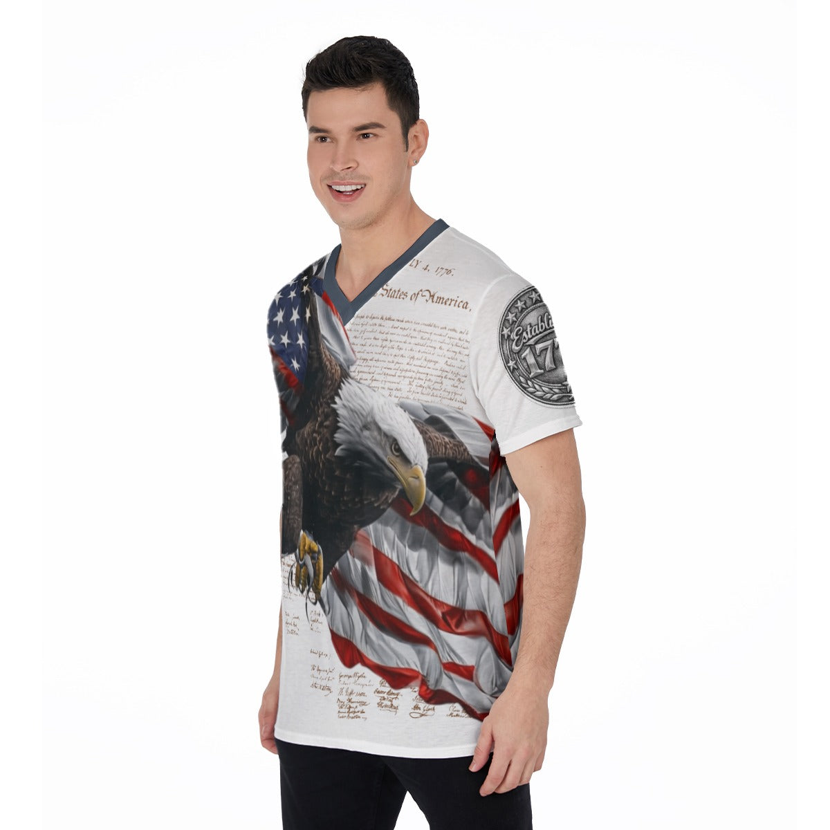 All-Over Print V-Neck T-Shirt