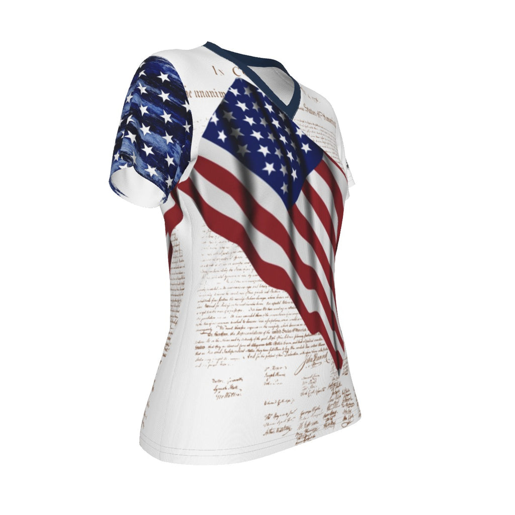 All-Over Print V-neck Women's T-shirt