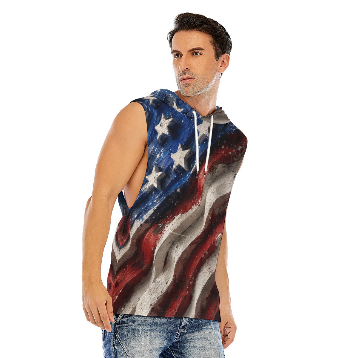 Americana Men’s Sleeveless Pullover Hoodie